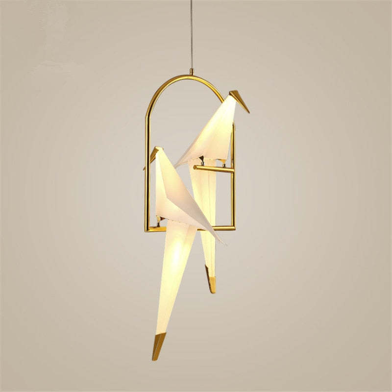 Nordic Glass Shade Bird Pendant Light With Ambient Glow